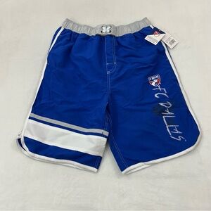 FC Dallas MLS Soccer Blue Mesh Lined Swim Trunks Board shorts Youth XL 28 Waist